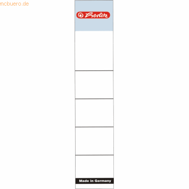 10 x Herlitz Ordnerrückenschilder 36x190mm selbstklebend weiß VE=10 St 10 x Herlitz Ordnerrückenschilder 36x190mm selbstklebend weiß VE=10 St von Herlitz