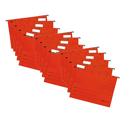 15er Set Herlitz 5874698 Hängemappe A4 UniReg farbig rot zu 5er im Polybeutel Kraftkarton, 230 g/qm (Hängemappe | 15er Set, rot) von Herlitz