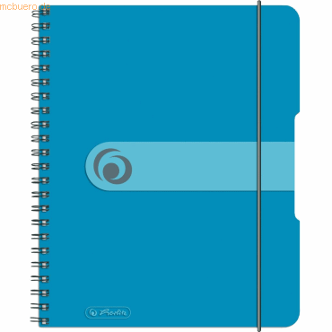 2 x Herlitz Spiralblock to go A5 80 Blatt kariert PP transparent blau von Herlitz