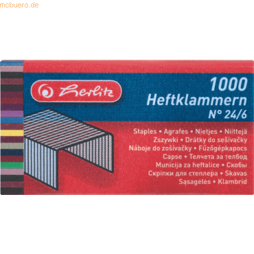 4 x Herlitz Heftklammern 24/6 VE=2x1000 Stück 4 x Herlitz Heftklammern 24/6 VE=2x1000 Stück von Herlitz