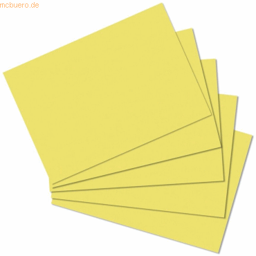 4 x Herlitz Karteikarten A5 blanko gelb VE=100 Stück von Herlitz
