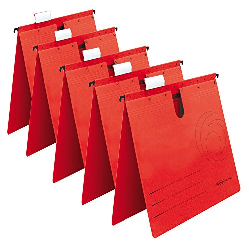 5 Herlitz Hängehefter / DIN A4 / Kraftkarton 230g/m² / Farbe: rot von Herlitz