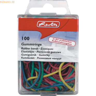 5 x Herlitz Gummiringe farbig sortiert VE=100 Stück 5 x Herlitz Gummiringe farbig sortiert VE=100 Stück von Herlitz