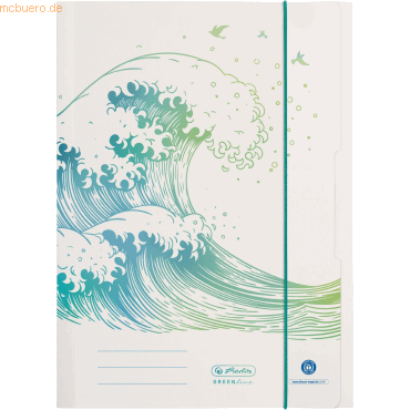 5 x Herlitz Sammelmappe A4 Karton RC 380g/qm Greenline Welle 5 x Herlitz Sammelmappe A4 Karton RC 380g/qm Greenline Welle von Herlitz