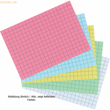 8 x Herlitz Karteikarten A7 kariert gelb VE=100 Stück von Herlitz