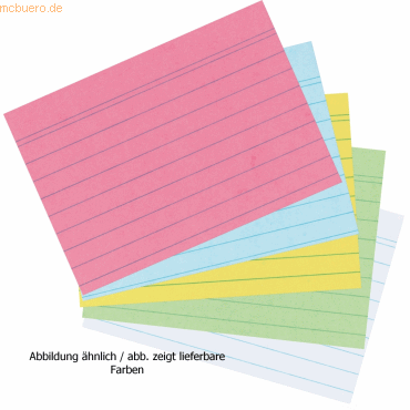 Herlitz Karteikarten A7 liniert rosa VE=100 Stück von Herlitz