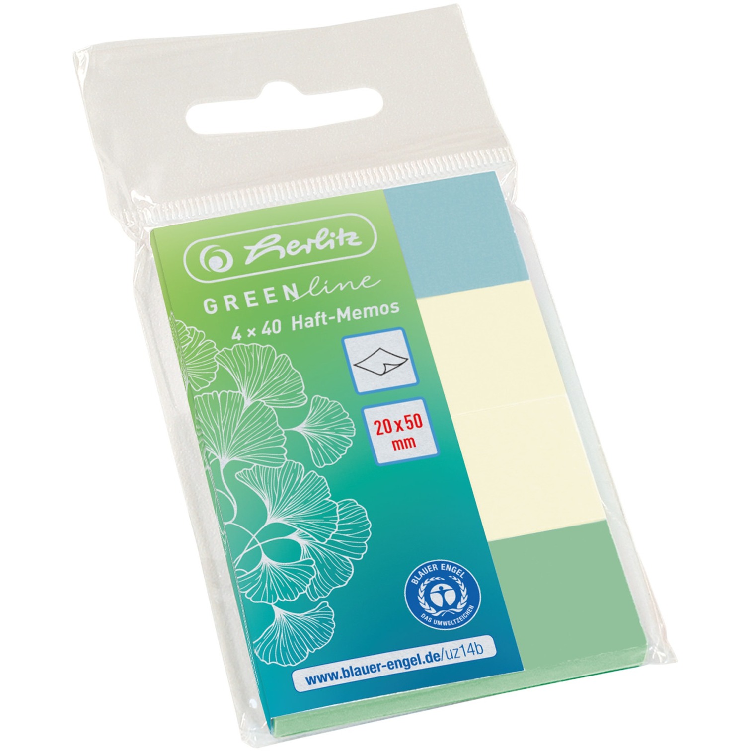 Haft-Memos 20x50mm 4x40St., Papier von Herlitz