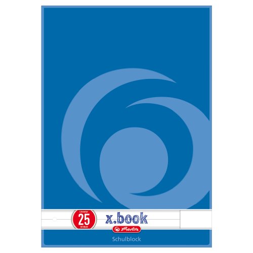 Herlitz Schulblock x.book A4, Lineatur 25, 50 Blatt, weißer Rand außen, 10 Stück von Herlitz