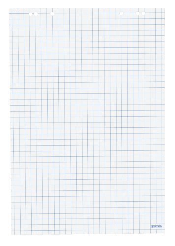 Herlitz 10408151 Flipchartblock 68x99cm Recycling, 20 Blatt kariert, 80 g/m², FSC Mix, 5 Stück von Herlitz