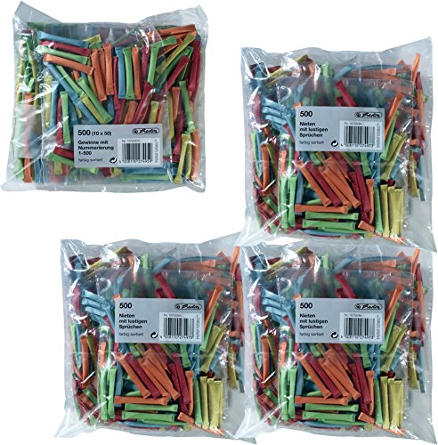 Herlitz 10733376 Gewinnlose mit Nummerierung 1-500, sortierte Farben/Kombi-Set (500 Gewinne + 1500 Nieten) von Herlitz