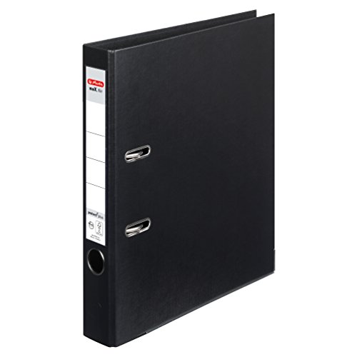 Herlitz 10834729 Ordner max.file protect+ A4 (5 cm, Voll-Folienbezug) schwarz von Herlitz