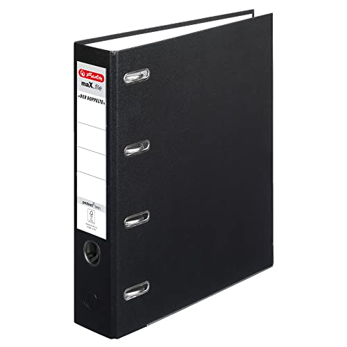 Herlitz 10842250 Doppelordner maX.file protect A4, Farbe schwarz, FSC Mixed von Herlitz