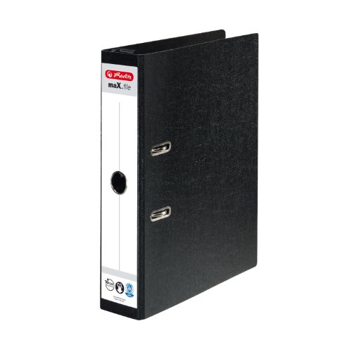 Herlitz 10842284 Hängeordner maX.file A4 7cm schwarz aufgeklebtes RS von Herlitz