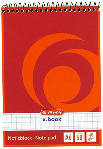 Herlitz 110635 Notizblock, DIN A6, kariert, 50 Blatt Grau von Herlitz