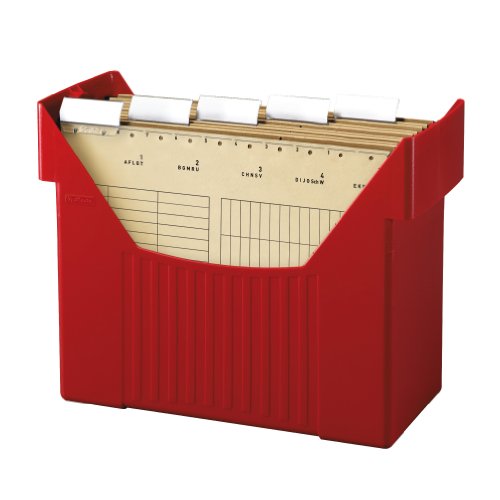 Herlitz 1611326 Hängeregistraturbox Hängebox A4 rot Big Boy mit 5 Hängemappen natron von Herlitz