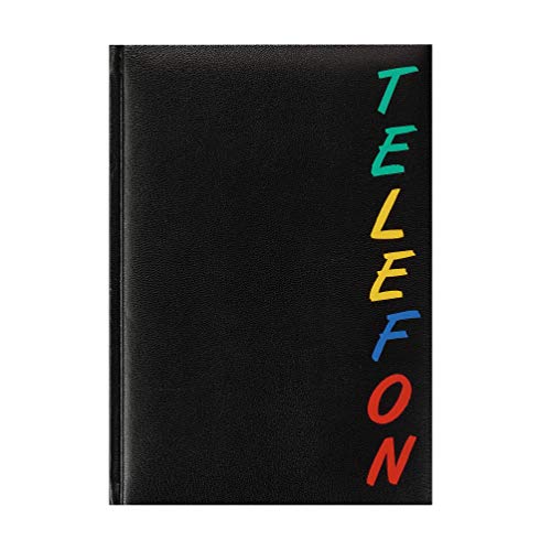 Herlitz 22376 Adressbuch A5 Rainbow, wattierter Einband, schwarz, mit 24-teiligem Register, A-Z Telefonbuch (5er Pack) von Herlitz