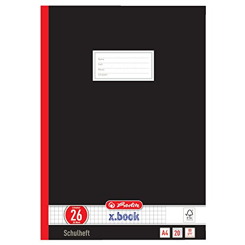 Herlitz Schulheft x.book, A4, kariert mit Rand, Lineatur 26, 20 Blatt, 10 Stück Herlitz Schulheft x.book, A4, kariert mit Rand, Lineatur 26, 20 Blatt, 10 Stück von Herlitz