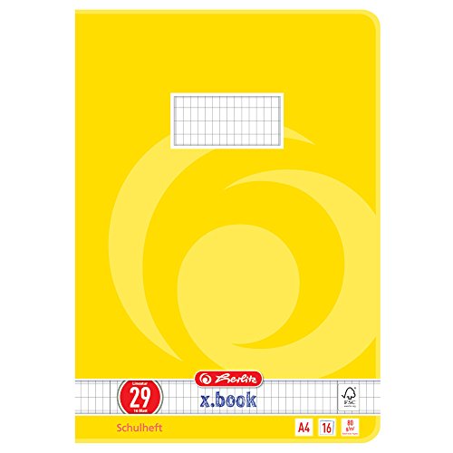 Herlitz 3322906 Schulheft  (A4, rautiert, Lineatur 29) 16 Blatt,  10er Packung von Herlitz