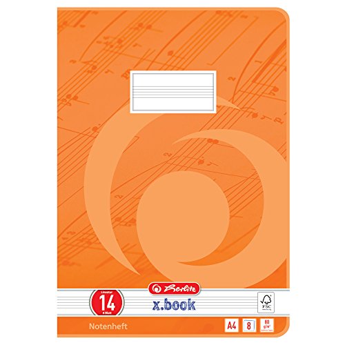 Herlitz 3324407 Hefte A4/8 Lineatur 14 (Notenlinien ohne Hilfslinien) FSC Mixed 10er Packung Motive sortiert von Herlitz