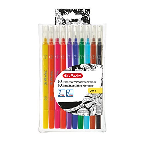 Herlitz 50007486 Fineliner-Faserschreiber, 10 Stück im Folienetui von Herlitz