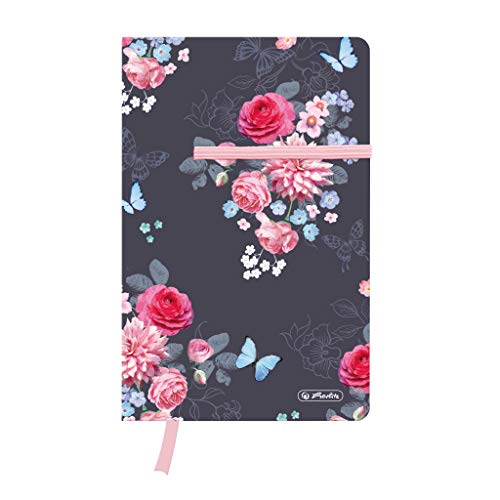 Herlitz 50021482 Notizbuch Young A5 Ladylike Flowers, 88 Blatt kariert, mit Leseband, 1 Stück von Herlitz