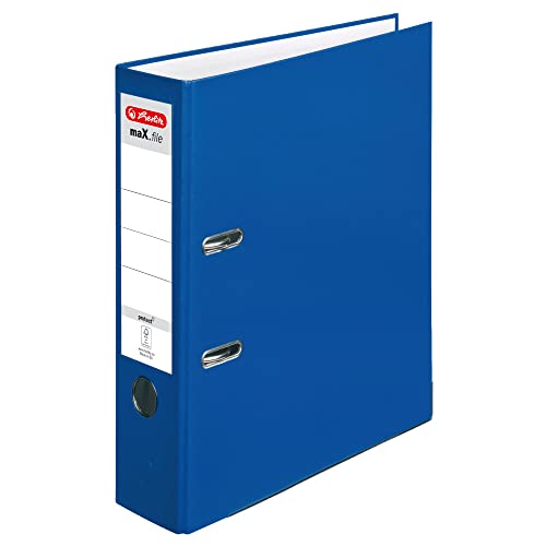 Herlitz 5480405 Ordner maX.file protect A4 (8 cm mit Einsteckrückenschild) blau von Herlitz