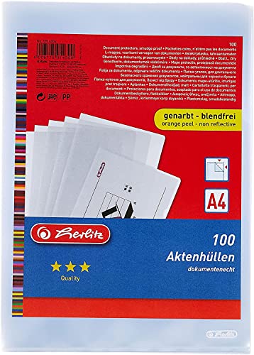 Herlitz 5914304 Aktenhülle A4 genarbt 1000er Packung dokumentenecht von Herlitz