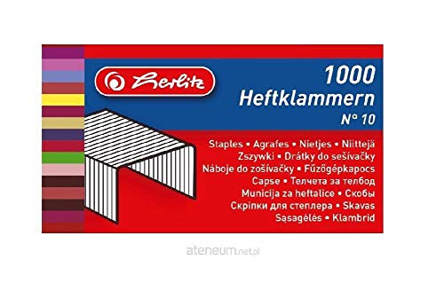 Herlitz 8760613 Heftklammern Nummer 10 verzinkt, 1000 Stück, metall von Herlitz