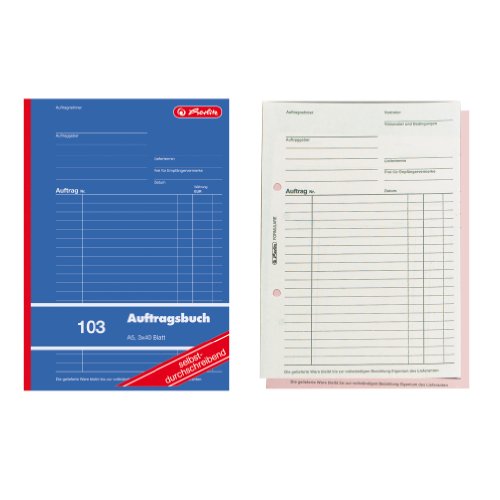 Herlitz 880534 Auftragsbuch A5 103 3x40 Blatt selbstdurchschreibend von Herlitz