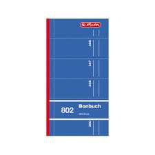 Herlitz 891622 Bonbuch 802, A4, rosa, blau, gelb, grün oder rot, 2x60 Blatt, 360 Bons farbig sortiert (360 Bons, farbig sortiert) von Herlitz