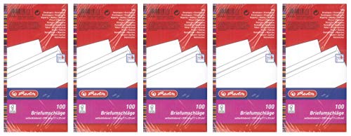 Herlitz Briefumschläge DIN lang haftklebend weiß (ohne Fenster (500 Stück)) von Herlitz