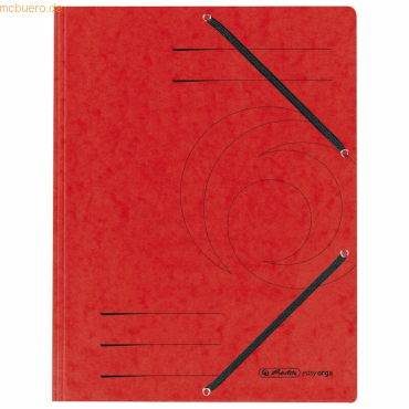 Herlitz Einschlagmappe mit Gummizug Karton rot von Herlitz