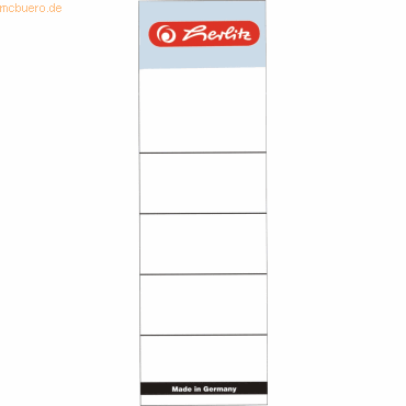 Herlitz Einsteckrückenschild breit VE=10 Stück weiß von Herlitz