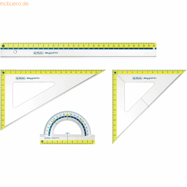 Herlitz Geometrie-Set my.pen 4-teilig transparent/farbig sortiert von Herlitz