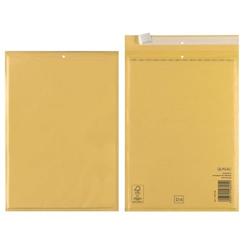 Herlitz Luftpolstertasche D/4, PE-Innenfolie, 3-er Packung, eingeschweißt, 18 x 26 cm, braun von Herlitz