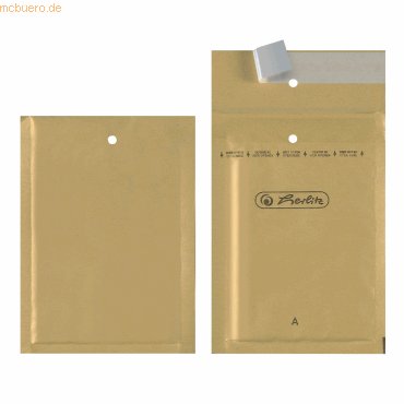 Herlitz Luftpolstertasche Größe 1/A braun Innenmaß: 10x16cm VE=4 Stück von Herlitz