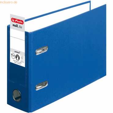 Herlitz Ordner Kunststoff A5 quer maX.file protect 75mm blau Herlitz Ordner Kunststoff A5 quer maX.file protect 75mm blau von Herlitz