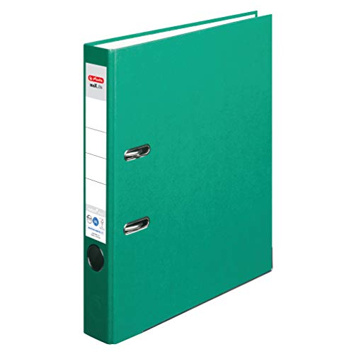 Herlitz Ordner maX.file nature plus, Spezialpapierbezug, Kantenschutz, standfest, A4 5 cm, grün von Herlitz