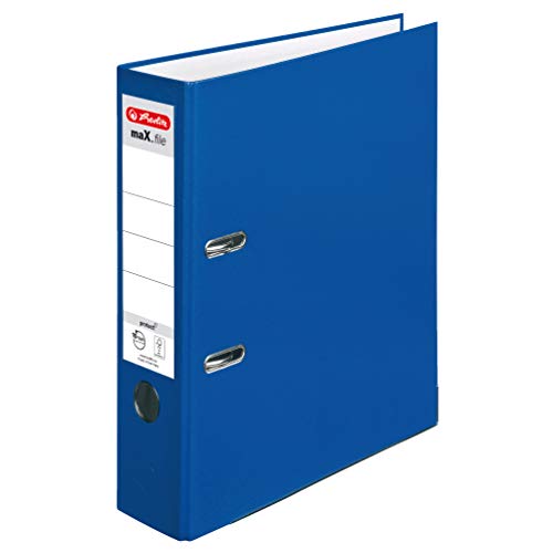 Herlitz Ordner maX.file protect A4 (8 cm mit Einsteckrückenschild) (blau | 5er Pack) von Herlitz