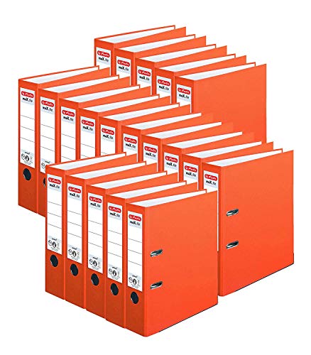 Herlitz Ordner maX.file protect A4 (8 cm mit Einsteckrückenschild) 10er Pack (Acqua) (10er, Orange) von Herlitz