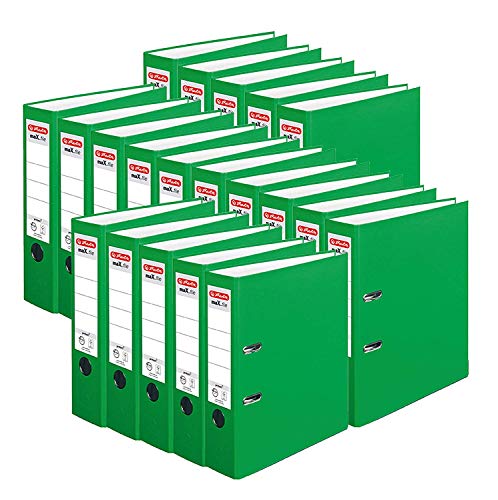 Herlitz Ordner maX.file protect A4 (8 cm mit Einsteckrückenschild) 20er Pack (Hellgrün) von Herlitz