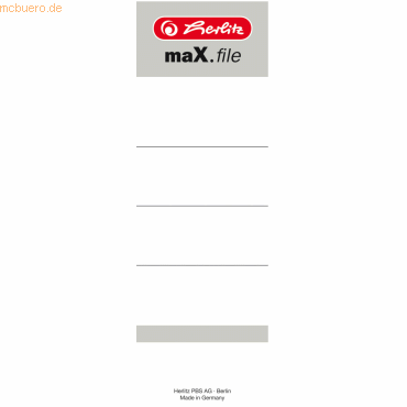 Herlitz Ordnerrückenschilder 8cm selbstklebend weiß VE=50 Stück von Herlitz