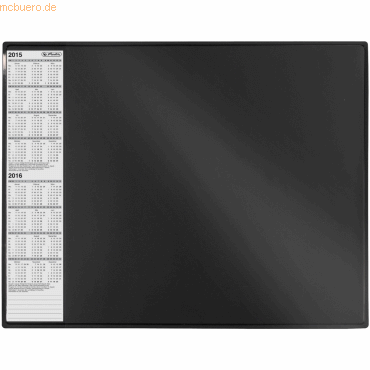 Herlitz Schreibunterlage 63x50cm Kunststoff mit Kalendarium schwarz von Herlitz
