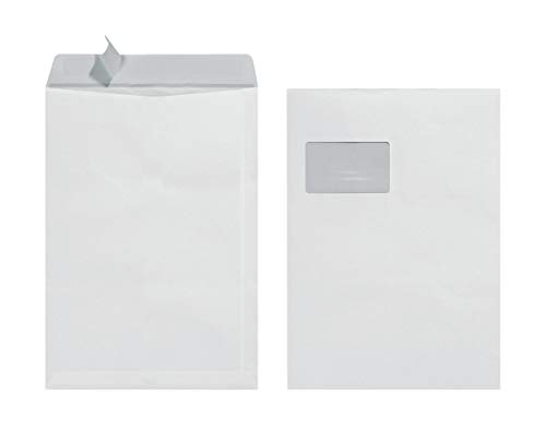 Herlitz Versandtasche C4 90 g Haftklebend mit Fenster, 25 Stück mit Innendruck in Folienpackung, eingeschweißt, weiß (5x 25 Stück) von Herlitz