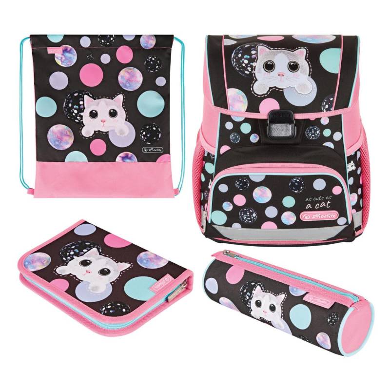 herlitz Schulranzen-Set Loop Plus Cute Cat 31,0 x 22,0 x 37,0 cm rosa 16,0 l von Herlitz