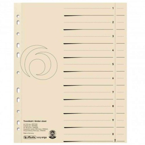 Trennblatt A4 chamois, Manilakarton 180 g/qm, 200ST Trennblatt A4 chamois, Manilakarton 180 g/qm, 200ST von Herlitz