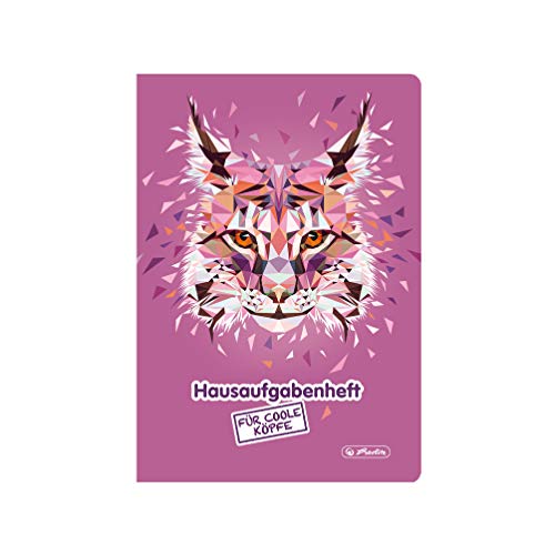 herlitz 50027842 Aufgabenheft für coole Köpfe, A5, 48 Blatt, Motiv: Wild Animals Luchs, 1 Stück von Herlitz