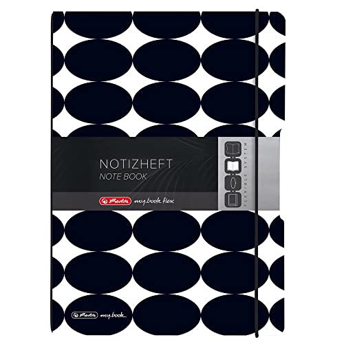 herlitz 50039777 Notizheft flex A4, 40 Blatt punktiert, Motiv: Just Black, 1 Stück von Herlitz