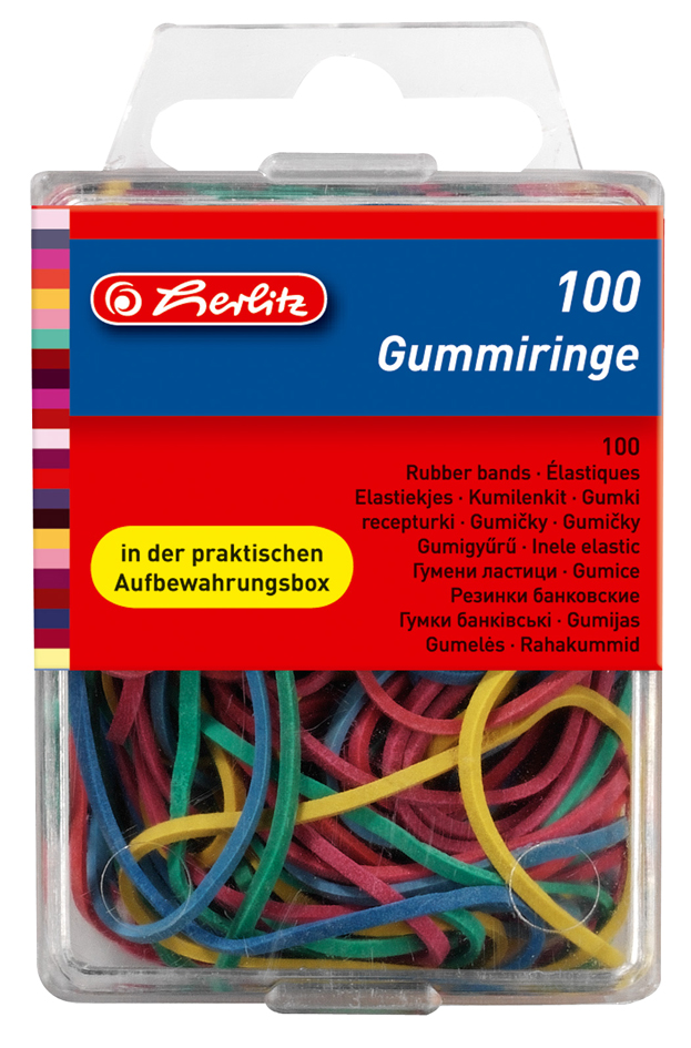 herlitz Gummiringe, farbig sortiert, Größen-Mix von Herlitz