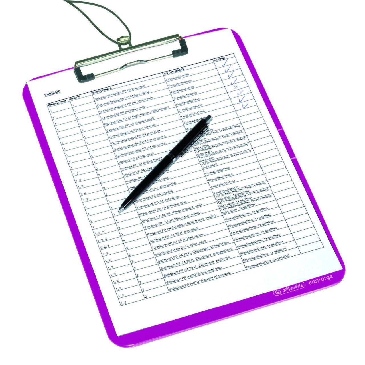 herlitz Klemmbrett DIN A4 opak beere herlitz Klemmbrett DIN A4 opak beere von Herlitz